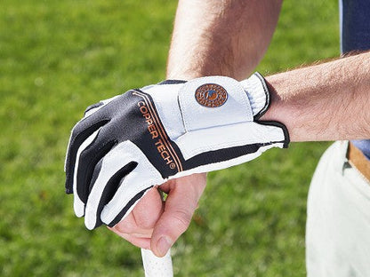 Copper Infused Golf Glove White/Black 5-Pack