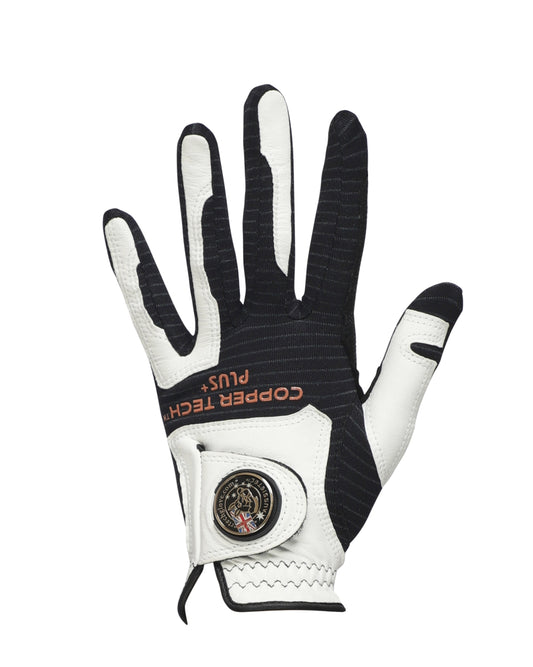 Ultra Premium Kangaroo Leather Golf Glove Black/White, Black Palm