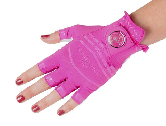 Half Glove - Copper Infused Golf Glove White/Fuschia