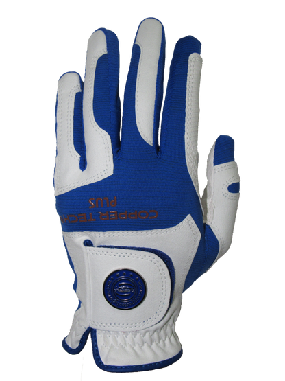 Copper Infused Golf Glove White/Royal Blue