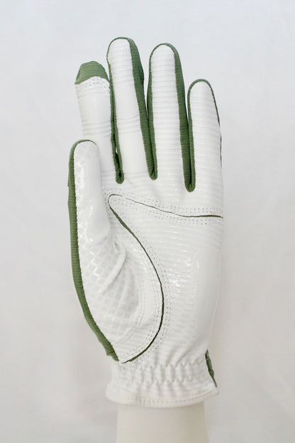 Copper Infused Golf Glove White/Hunter Green