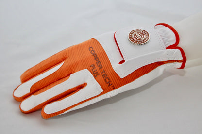 Copper Infused Golf Glove White/Orange