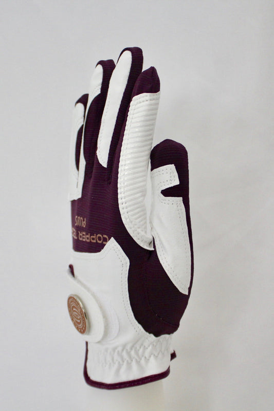 Copper Infused Golf Glove White/Plum
